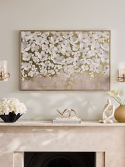 Lipsy Gold Cream Floral Wall Art - Image 2 of 6