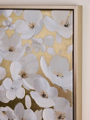 Lipsy Gold Cream Floral Wall Art - Image 4 of 6