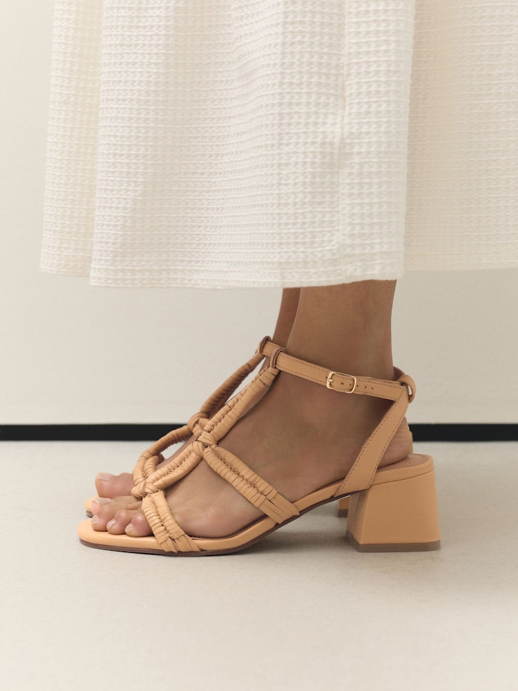 Buttermilk Forever Comfort® Leather Block Heel Sandals - Image 1 of 10 Buttermilk Forever Comfort® Leather Block Heel Sandals - Image 1 of 10