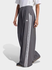 adidas Originals Grey/Black Checks Wide Leg Trousers - Image 3 of 6