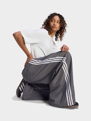 adidas Originals Grey/Black Checks Wide Leg Trousers - Image 4 of 6