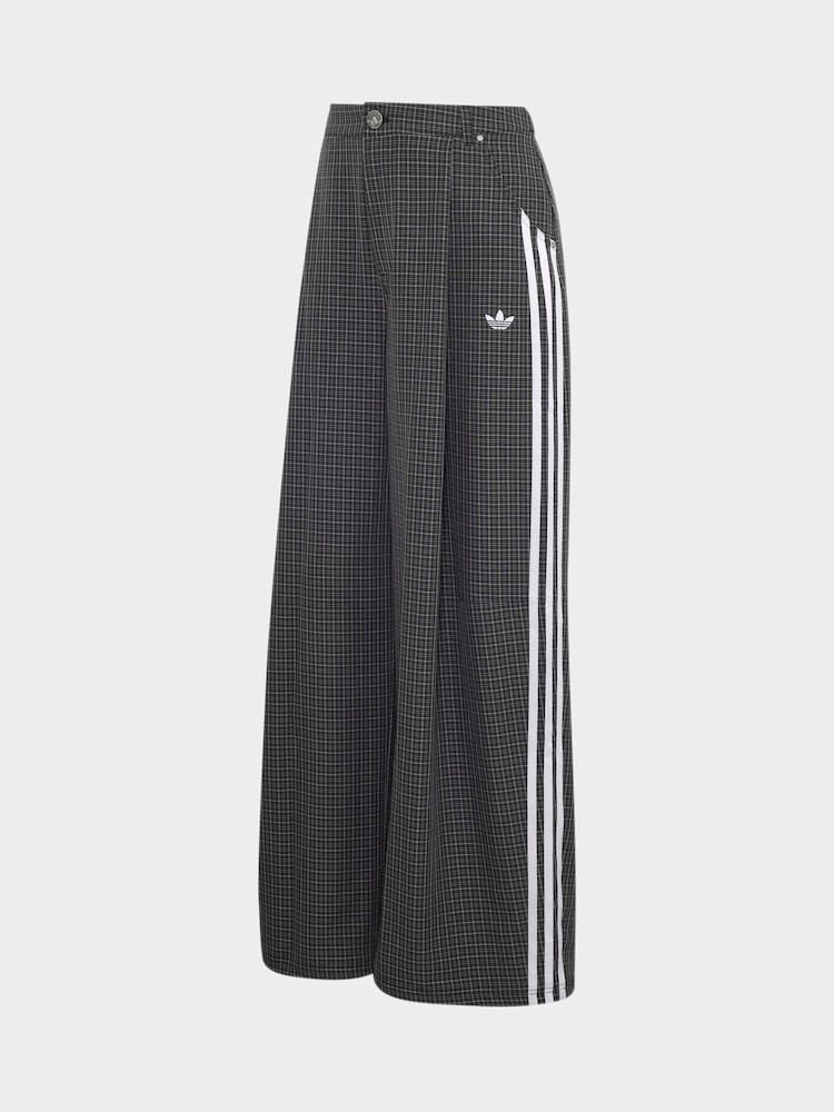 adidas Originals Grey/Black Checks Wide Leg Trousers - Image 6 of 6 adidas Originals Grey/Black Checks Wide Leg Trousers - Image 6 of 6