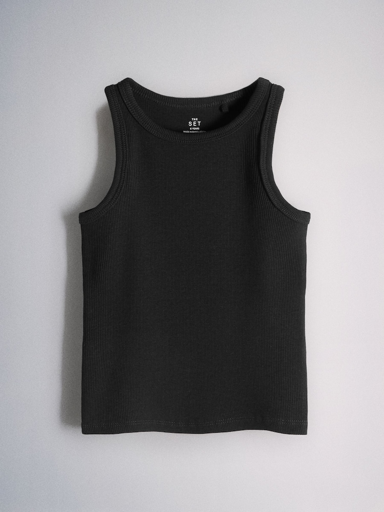 The Set 5 Pack Jersey Rib Vests Black/Brown/White - Image 2 of 6