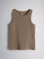 The Set 5 Pack Jersey Rib Vests Black/Brown/White - Image 4 of 6