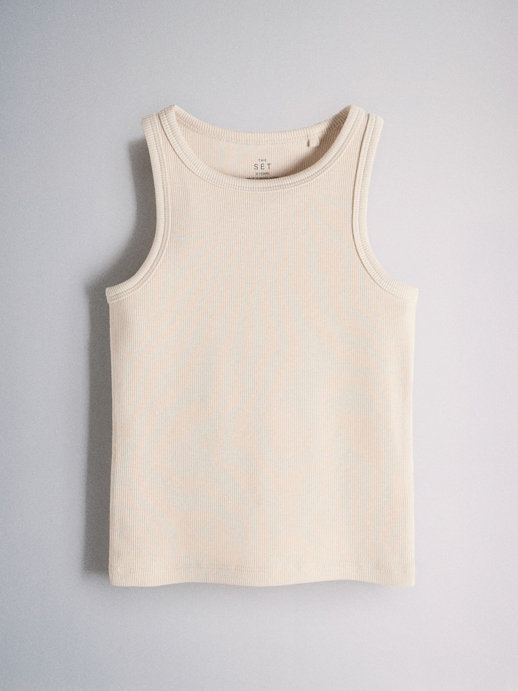 The Set 5 Pack Jersey Rib Vests Black/Brown/White - Image 6 of 6