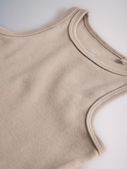 The Set 5 Pack Jersey Rib Vests Black/Brown/White - Image 8 of 8