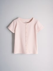 The Set 3 Pack Button Through Short Sleeve Rib Cardigans Navy/Pink/Stripe - Image 3 of 6