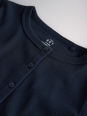 The Set 3 Pack Button Through Short Sleeve Rib Cardigans Navy/Pink/Stripe - Image 6 of 6