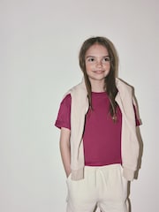 The Set 5 Pack Cropped Oversized T-Shirt Pink/Purple/White - Image 5 of 13