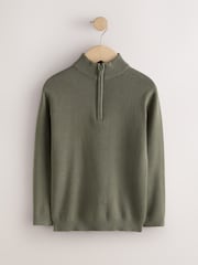 Khaki Green Quarter Zip Jumper (3-16yrs) - Image 1 of 4