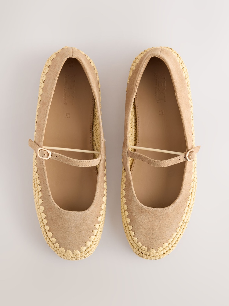 Camel Forever Comfort® Raffia Mary Jane Shoes - Image 1 of 5 Camel Forever Comfort® Raffia Mary Jane Shoes - Image 1 of 5