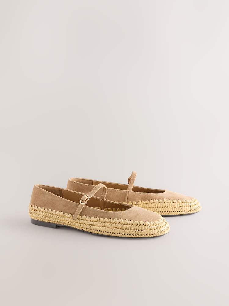 Camel Forever Comfort® Raffia Mary Jane Shoes - Image 2 of 5 Camel Forever Comfort® Raffia Mary Jane Shoes - Image 2 of 5