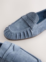 Blue Forever Comfort® Suede Leather Ruched Loafers - Image 5 of 10
