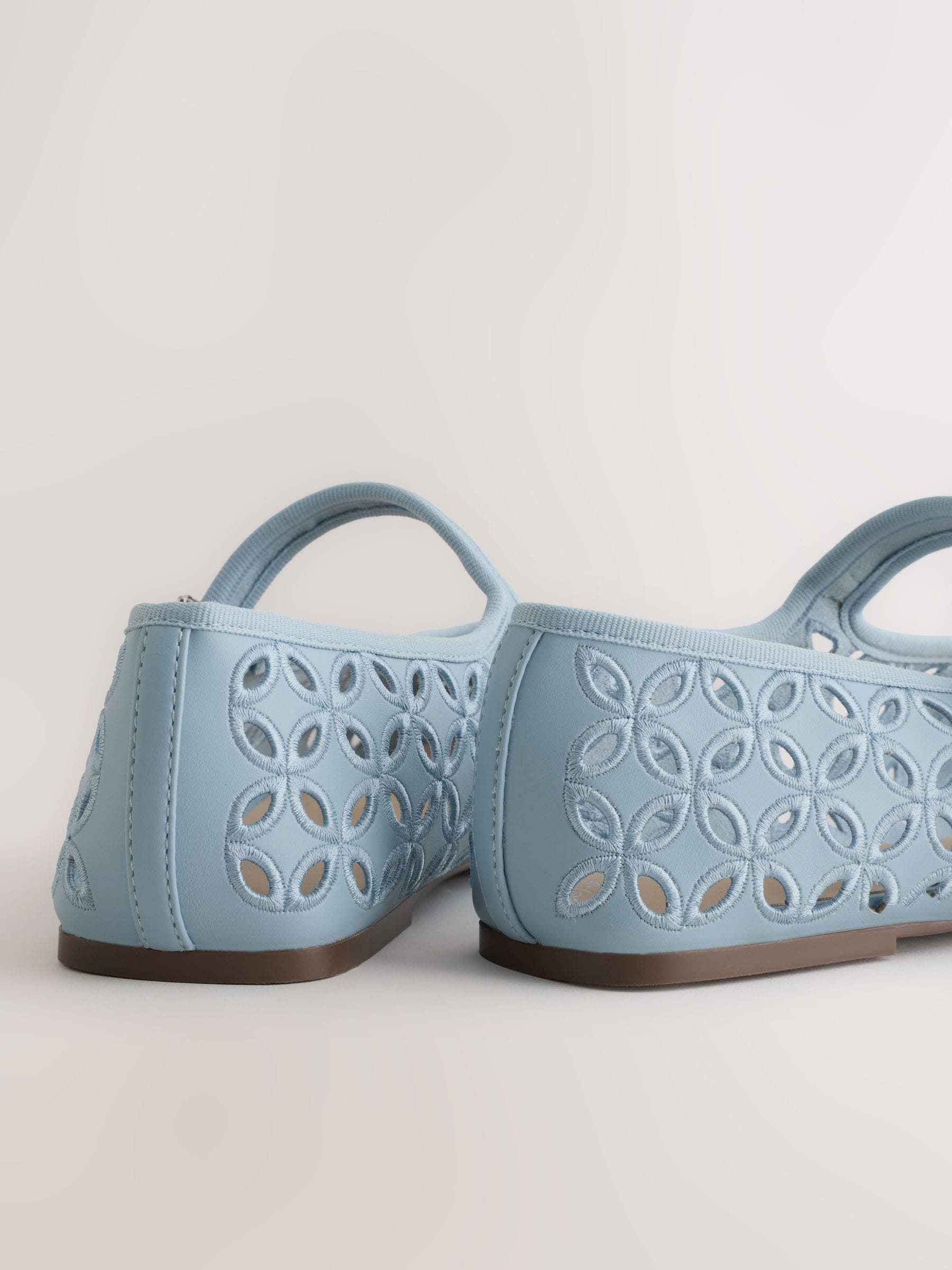 Buy Blue Standard Fit Forever Comfort® Broderie Mary Janes Shoes