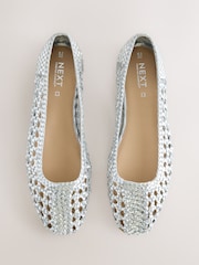 Plateado - Forever Comfort® Leather Woven Upper Shoes - Imagen 1 de 4