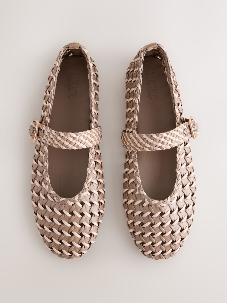 Camel Forever Comfort® Weave Mary Jane Flats - Image 1 of 8 Camel Forever Comfort® Weave Mary Jane Flats - Image 1 of 8