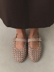 Camel Forever Comfort® Weave Mary Jane Flats - Image 2 of 8