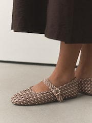 Camel Forever Comfort® Weave Mary Jane Flats - Image 4 of 8