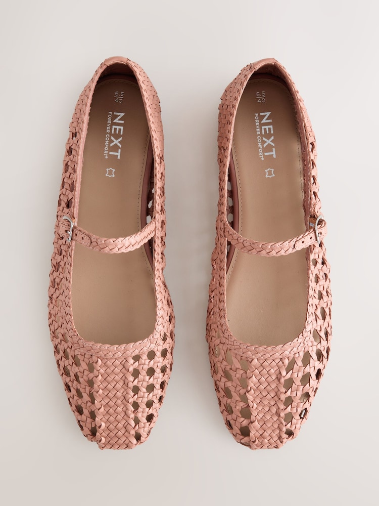 Coral Pink Forever Comfort® Square Toe Woven Maryjanes Shoes - Image 1 of 5 Coral Pink Forever Comfort® Square Toe Woven Maryjanes Shoes - Image 1 of 5