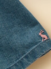 Joules Girls' Blair Denim Denim Embroidered Dress - Image 4 of 5