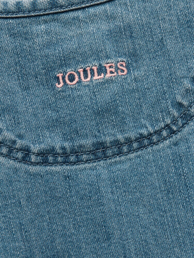 Joules Girls' Blair Denim Denim Embroidered Dress - Image 5 of 5 Joules Girls' Blair Denim Denim Embroidered Dress - Image 5 of 5