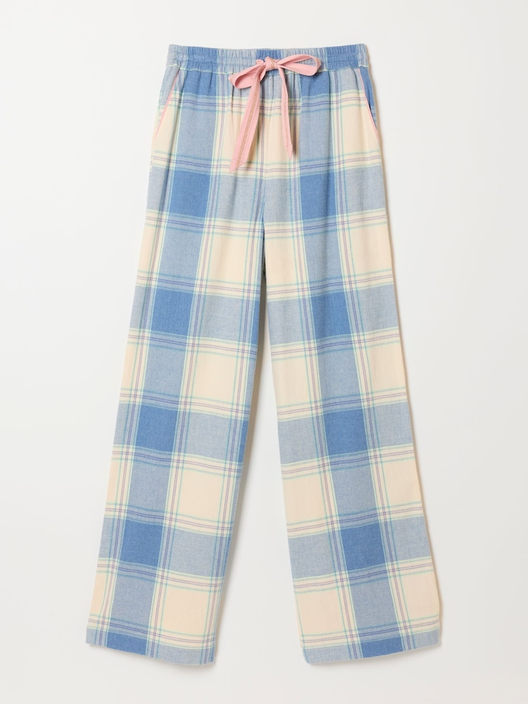 FatFace Lola Blue Large Check Wide Leg Pyjama Bottoms - Image 7 of 7 FatFace Lola Blue Large Check Wide Leg Pyjama Bottoms - Image 7 of 7