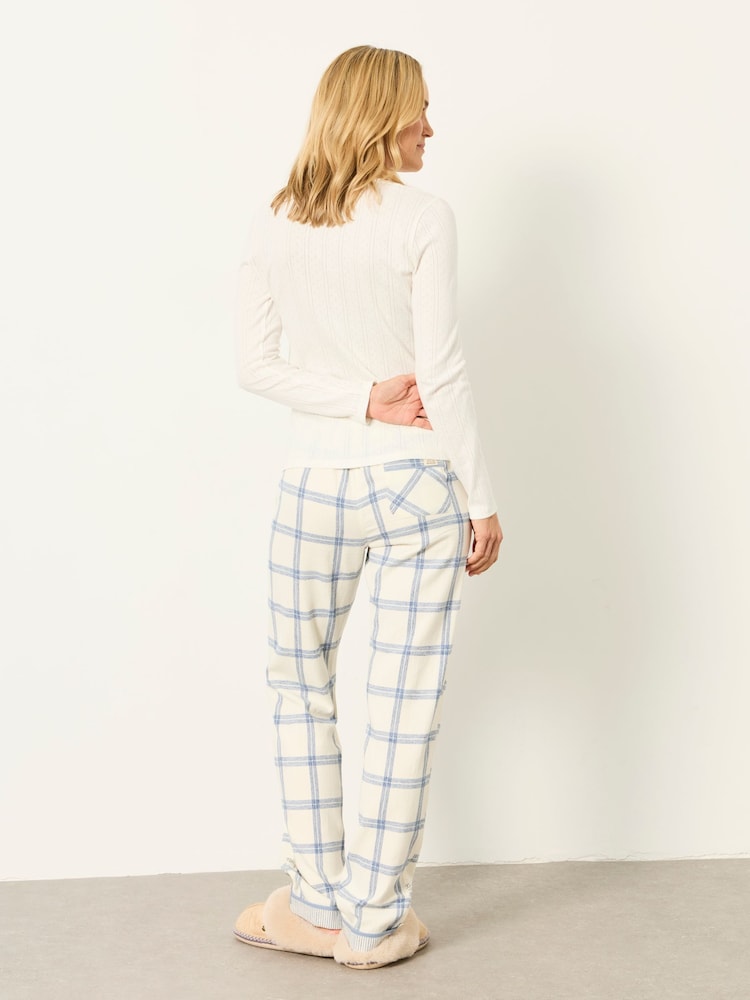 FatFace Eva Ivory Windowpane Check Pyjama Bottoms - Image 2 of 6 FatFace Eva Ivory Windowpane Check Pyjama Bottoms - Image 2 of 6