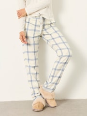 FatFace Eva Ivory Windowpane Check Pyjama Bottoms - Image 4 of 6