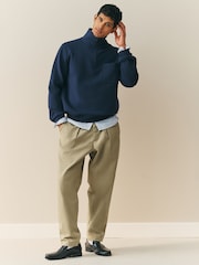 Nothing Ordinary Navy Compact Quarter Zip Sweatshirt With Patch Pocket - Image 2 of 5