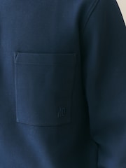 Nothing Ordinary Navy Compact Quarter Zip Sweatshirt With Patch Pocket - Image 5 of 5