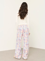 FatFace Multi Lola Book Print Wide Leg Pyjama Bottoms - Image 2 of 7