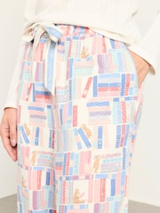 FatFace Multi Lola Book Print Wide Leg Pyjama Bottoms - Image 3 of 7