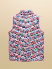 Joules Girls' Crofton Pink Ditsy Showerproof Padded Gilet - Image 2 of 5