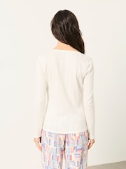 FatFace Hattie Ivory Henley Pointelle Top - Image 2 of 6