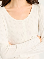 FatFace Hattie Ivory Henley Pointelle Top - Image 4 of 6