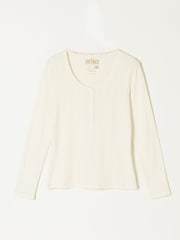 FatFace Hattie Ivory Henley Pointelle Top - Image 6 of 6