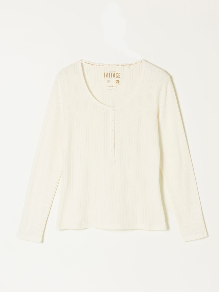FatFace Hattie Ivory Henley Pointelle Top - Image 6 of 6 FatFace Hattie Ivory Henley Pointelle Top - Image 6 of 6