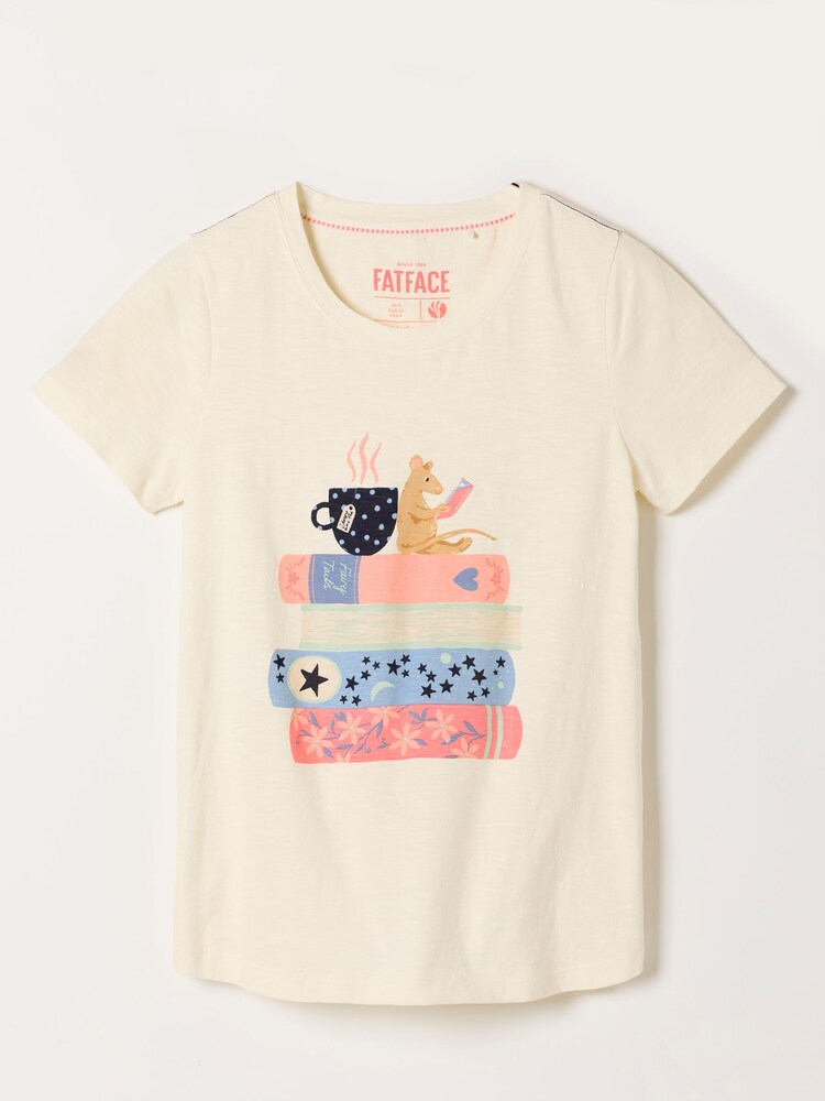FatFace Natalie Book Graphic Tee - صورة 6 من 6