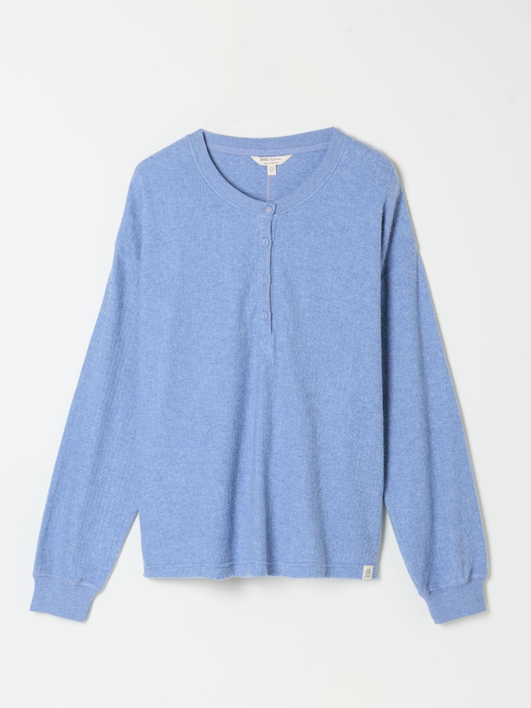 FatFace Blue Henley Lounge Top - Image 1 of 1 FatFace Blue Henley Lounge Top - Image 1 of 1