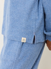 FatFace Blue Henley Lounge Top - Image 4 of 5