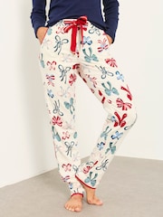 FatFace Eva Ivory Bow Pyjama Bottoms - Image 1 of 8