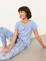 FatFace Ivy Light Blue Puffin Pyjama Top - Image 3 of 5
