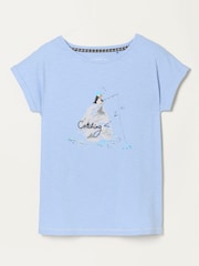 FatFace Ivy Light Blue Puffin Pyjama Top - Image 5 of 5