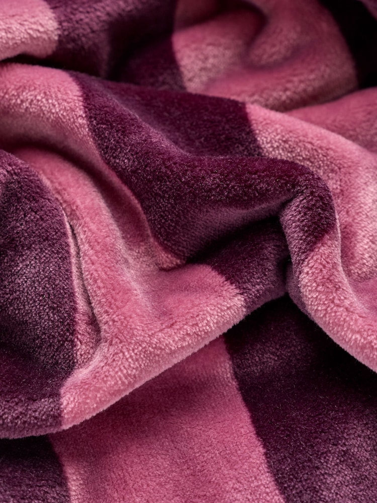 FatFace Plum Purple Soft Striped Dressing Gown - Image 6 of 6