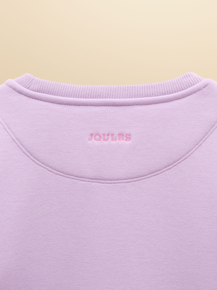 Joules Kids' Mackenzie Lilac Purple Sweatshirt With Faux Fur Lining - Image 4 of 4 Joules Kids' Mackenzie Lilac Purple Sweatshirt With Faux Fur Lining - Image 4 of 4