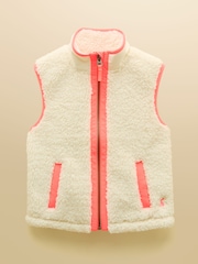 Joules Girls' Tilly Cream Fleece Gilet - Image 1 of 4
