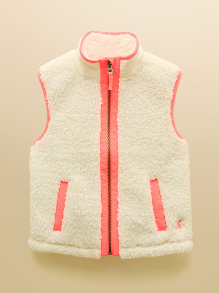 Joules Girls' Tilly Cream Fleece Gilet - Image 1 of 4 Joules Girls' Tilly Cream Fleece Gilet - Image 1 of 4