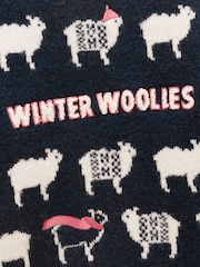 Joules Kids' Woolies Navy Blue Crew Neck Knitted Jumper - Image 3 of 4