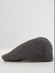 Brook Taverner Grey Harris Tweed® Traditional Flat Cap - Image 2 of 4