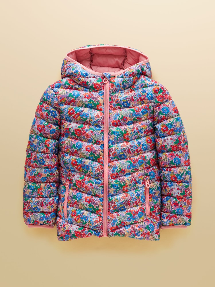 Pink Ditsy - Joules – Cairn – wasserabweisender, wattierter Kindermantel mit Kapuze - Bild 1 von 4 Pink Ditsy - Joules – Cairn – wasserabweisender, wattierter Kindermantel mit Kapuze - Bild 1 von 4